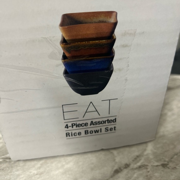 NIB The Cellar 4 piece Assorted Rice Bowl Set - Picture 7 of 8